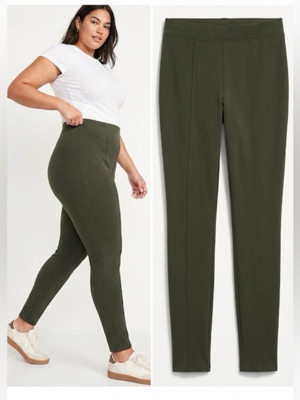 Old Navy Olive Green High Rise Skinny Ponte Pants Large Petite LP